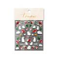 3D embossed nail art stickers with white rabbits, strawberries, and lily of the valley - Fluffy Bunny Style(to2675)