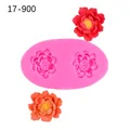 Stampo in silicone rosa per fiori di peonia 3D e modelli finiti in resina o fondente - 17-900 / Rosa