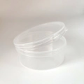 Round transparent plastic storage box for dual-sided cosmetic powder puffs - Transparent PP Box (For 3 Pieces)