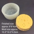 Cheese shape silicone mold and yellow 3D cheese cake model in round cylinder design - Round Cheese Mold