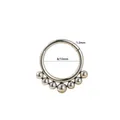 Stainless steel nose ring with seven polished beads and 1.2mm gauge seamless hoop design - 7 Steel Balls 1.2*8mm / Steel
