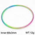 3mm titanium steel bangle in rainbow gradient finish with 68mm inner diameter - 1Pc-Rainbow Color (KB179801-LO)