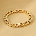 Pulsera de cadena NK dorada vintage con eslabones grabados y cierre de langosta - Dorado