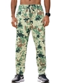 Pantaloni cargo uomo con mimetizzazione digitale pixel verde e coulisse regolabile in vita - S / verde oliva