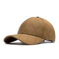 Berretto da baseball trapuntato kaki con trama geometrica a rombi e tesa larga - Regolabile / Khaki 2 (Trapuntato Geometrico)