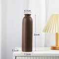 Braune matte Keramikvase in Zylinderform, Höhe 25 cm mit 4,7 cm Öffnung für Deko - Kaffee Groß / Kaffeebraun