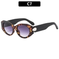 Fashion cat-eye sunglasses with dark tortoise frames and gradient purple lenses for women - C7-Patterned Frame Gradient Grey Lens