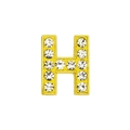 DIY 8mm golden letter H charm accessory with sparkling rhinestones for bracelets - 8mm Gold Rhinestone Letter-H