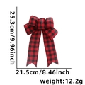 Red and black buffalo plaid Christmas bow ornament with size dimensions 25.3x21.5cm - Red Plaid Bow