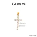 Dettaglio pendente a croce in acciaio inossidabile dorato con zirconi cubici 34x22mm - Catena a Serpente Quadrata (KP116403-MZOZ) / Oro