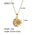 Collana dorata con ciondolo stella polare e luna con dimensioni e peso dettagliati - JDN21113-Stella Luna Intrecciate con Zirconia