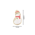 Detail showing a 2.2cm enamel snowman charm with red and green accents on white background - 2387 Snowman Striped Hat