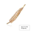 Golden leaf hair clip for women, size 7x1.3cm weight 6g, minimalist metallic hairpin - Style 13 Gold