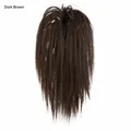 Claw clip ponytail extension in Dark Brown color made of realistic synthetic hair fibers - Dark Brown