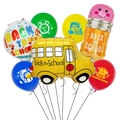Back to School balloon set with school bus and pencil foil balloons on white background - School Bus And Pencil Style