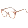 Fashion cat eye glasses with champagne pink TR90 frames and anti-blue light lenses - Champagne Tea