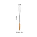 Mini manual stainless steel whisk with wood handle, 20.5cm length for home baking - 20.5CM / Natural Beech Wood