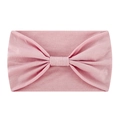 Primer plano de la diadema elástica rosa de yoga con textura de punto suave y nudo central - Rosa loto