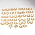 Minimalistische onregelmatige roestvrijstalen gouden oorbellen set in geometrische vormen - Aangepaste kleur