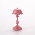 Luce notturna a LED rosa in stile retrò con paralume ondulato e tocco sensore - Rosso Rosa Loto