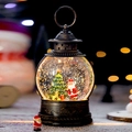 Lanterna natalizia vintage con globo di neve, Babbo Natale e scena invernale magica - Babbo Natale Albero