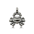 Silver-plated metal crab pendant for DIY bracelet and jewelry making on white background - Ocean Crab (11308) / 1 Piece/Pack (13x14mm) / Antique Silver