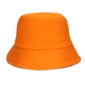 Classic bright orange cotton bucket hat for men and women with reinforced stitched brim - Orange Red