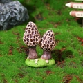 Miniatuur morielje paddenstoel figuren in bruine hars voor terrarium en moslandschappen - Stijl D (Bruin)