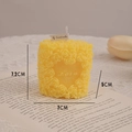Yellow heart-shaped rose scented candle with Love embossing and banner detail - Macaron Yellow Cluster (Lime Basil & Mandarin) / Heart Shape/125g
