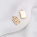 14K gold filled rectangular pendant featuring vintage embossed butterfly relief - Butterfly Rectangle 8.5x14mm