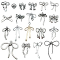 Collection of 18 styles of alloy bow charms for DIY jewelry and keychain accessories - Mixed 20pcs Bows - 20 Styles