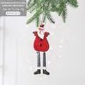 Pendaglio Babbo Natale in legno con gambe lunghe per decorazione albero di Natale - 20*6.5cm / Babbo Natale Stile B
