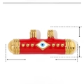 Detailed size specifications for a red enamel evil eye pendant in stainless steel - YE223 Red Enamel Evil Eye