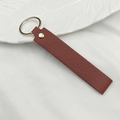 Brown litchi grain leather keychain strap with elegant gold hardware for car keys - No.4 Dark Brown