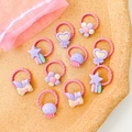 Pink elastic hair bands with assorted cartoon charms like stars and flowers - Jellyfish Style (9#) / 10 Pieces Pack