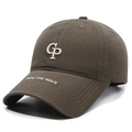 Casquette de baseball olive avec broderie GP blanche et lettrage RIDE THE WAVE sur le côté - Vert Militaire