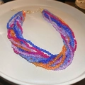 Multilayer woven crystal beaded necklace featuring vibrant blue and purple faceted stones - 5# Multilayer Woven Crystal Necklace / Colorful