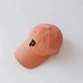Pink cotton baseball cap for kids featuring a high-density black letter P embroidery - 50-52CM / P Letter Embroidery / Orange