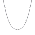 Minimalist silver snake chain necklace with five polished beads in stainless steel - 4mm Bead Necklace-Silver