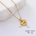 Collier coeur vintage en or 18 carats avec pendentif mauvais oeil et chaîne de 45cm - Style Cœur Or (5814004830944)