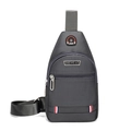 Wasserfeste dunkelgraue Oxford-Brusttasche mit verstellbarem Gurt und Sport-Logo - Einlagig Klein / Grau