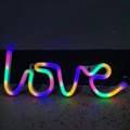 Rainbow LED neon love sign for romantic car trunk surprise and festive party decor - Battery and USB Dual Use / Colorful