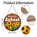 30cm wooden Back to School welcome sign with colorful crayons and sunflower patterns - Sunflower Wooden Round Plate (M24Y50970_Q)