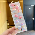 10-piece set of kids hair ties featuring colorful resin cupcake and strawberry charms - Resin Cake 10-Piece Set