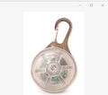 Waterproof LED pet safety pendant in translucent green with metal carabiner clip - Clear White