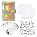 A6 laser budget binder set with rainbow PU leather cover, zip envelopes, and stickers - A6 / Rose Gold
