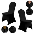 Universal black stretch chair cover featuring reinforced foot pockets and premium fabric detail - M / With Arc Large Feet / Black