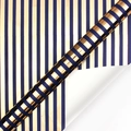Navy blue and metallic gold vertical striped gift wrapping paper roll and sheet - Yellow and Blue Stripe / 50*70CM Single Sheet