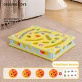 Labyrinthe interactif jaune pour chat avec quatre balles à clochette orange sur base - Version de Base à 4 Balles