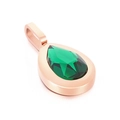Water drop emerald green pendant in rose gold finish stainless steel jewelry - Rose Gold Green Water Drop (KP100782-K)
